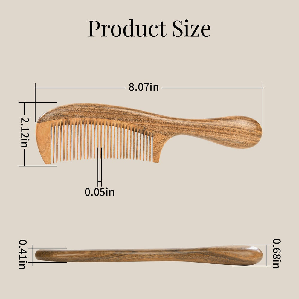 Onedor polished sandalwood wooden comb with smooth finish for effortless styling.