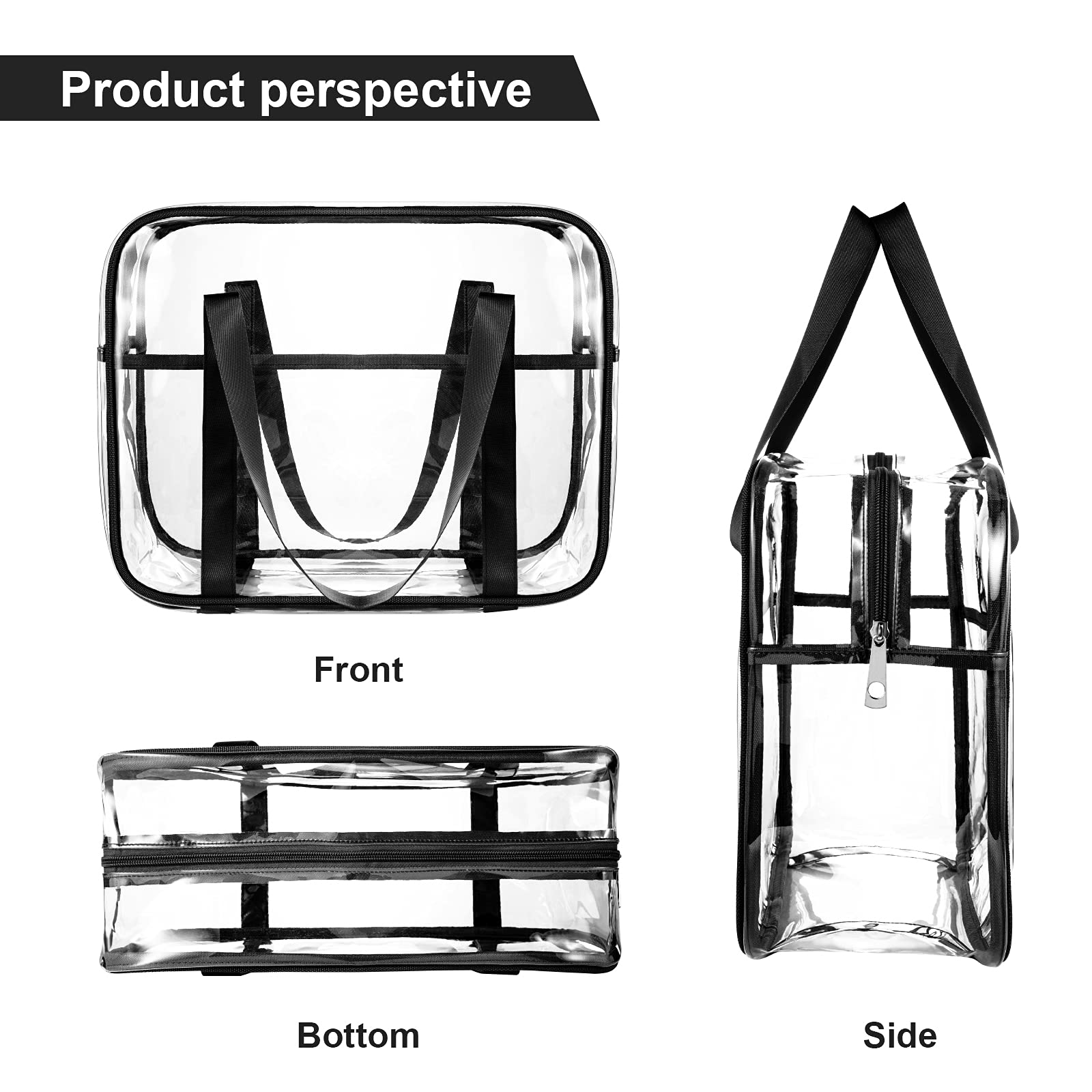 ONEGenug Clear Toiletry Bag open main compartment for easy organization.