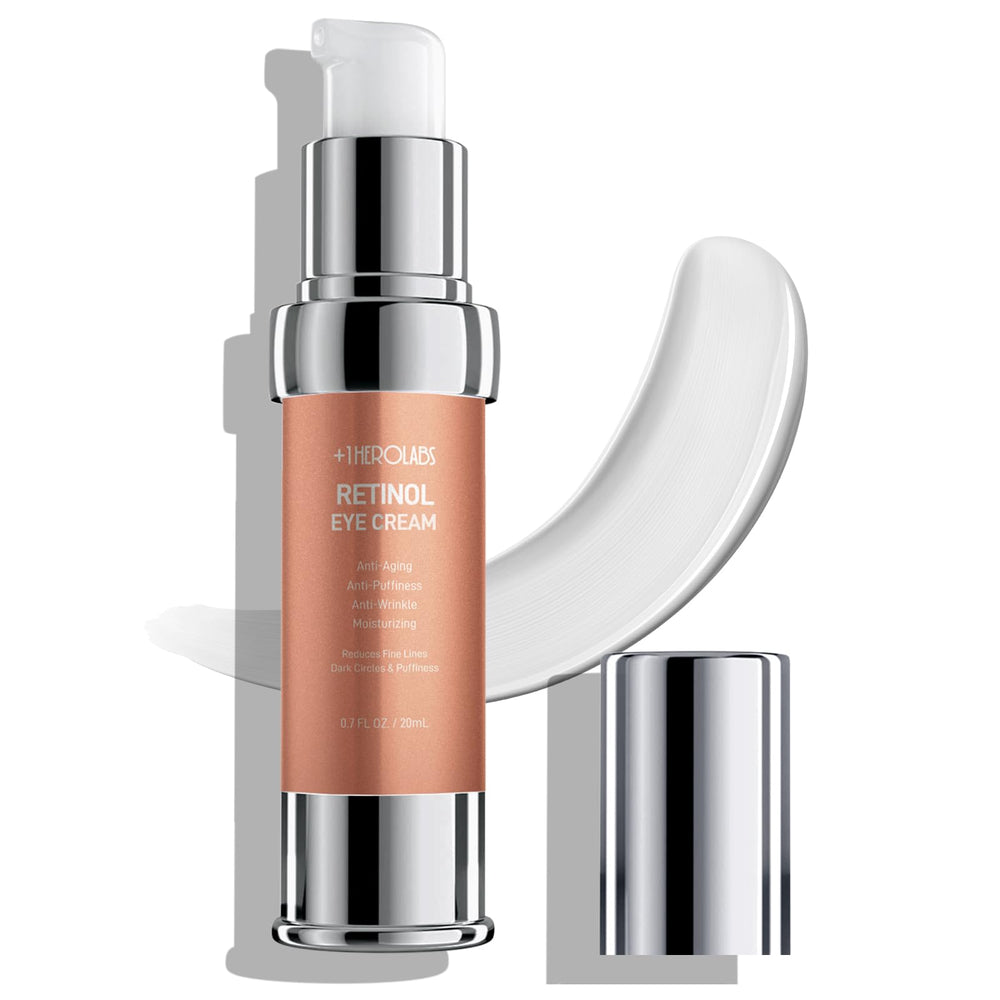+1HEROLABS crema de ojos retinol, envase compacto para uso diario