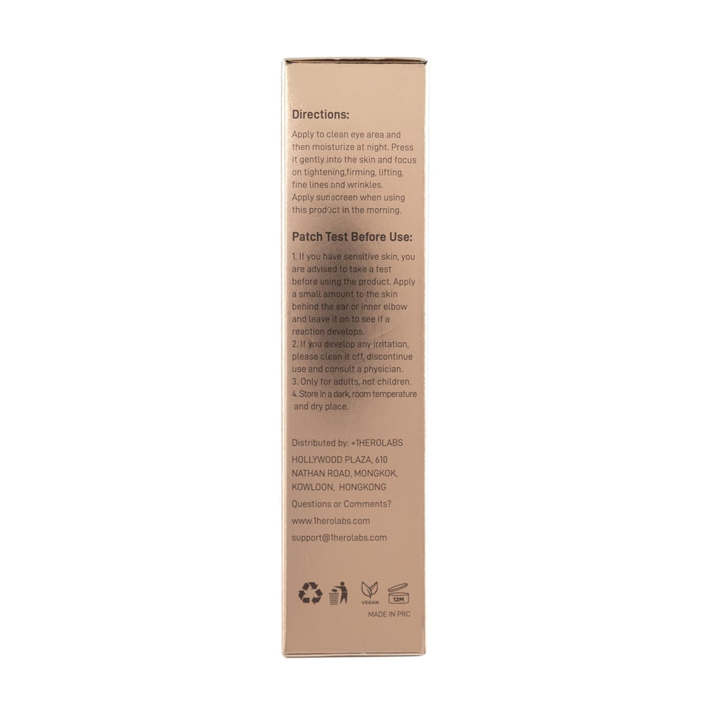 +1HEROLABS crema de ojos, presentación detallada y fácil de incorporar a tu ritual