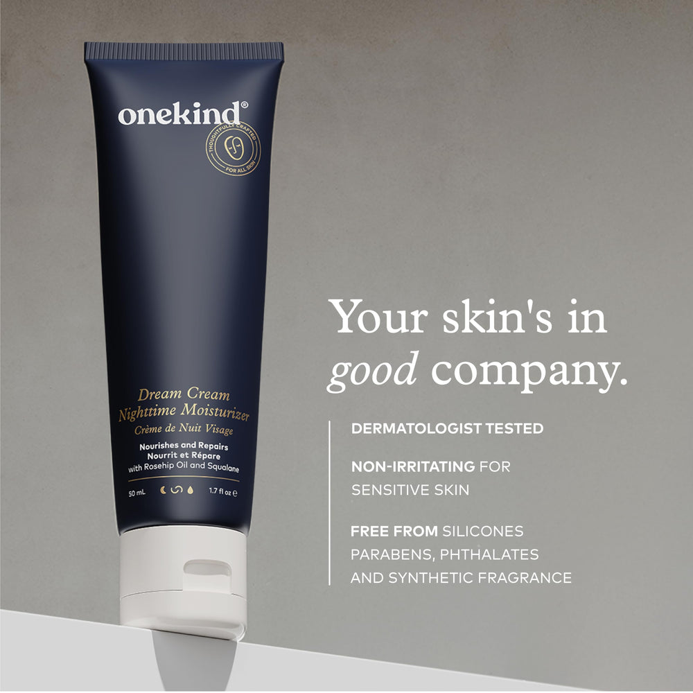 Onekind Night Moisturizer label ingredients reveals clean formula