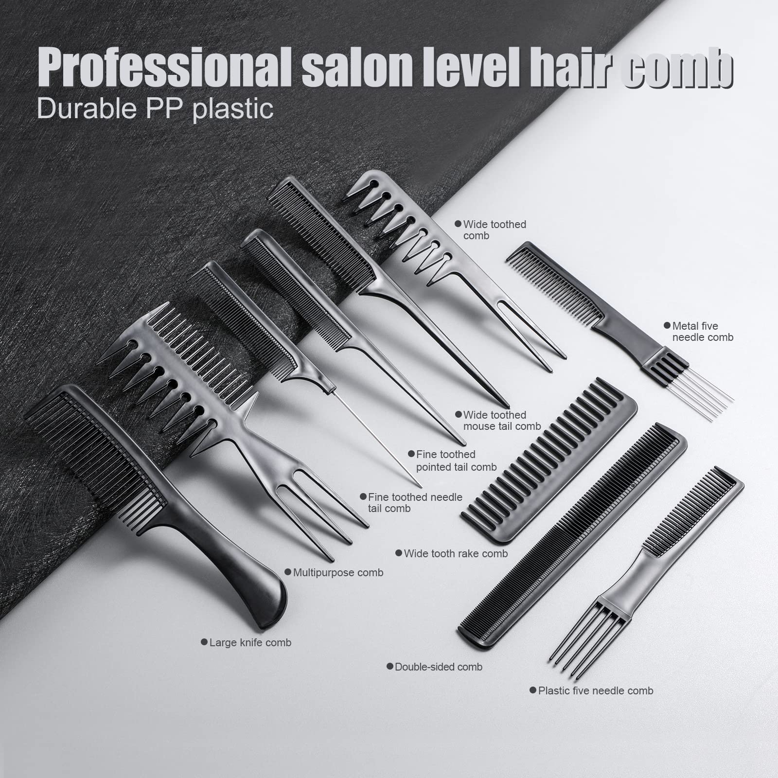 Oneleaf styling hair comb set featuring picks and lifters for volume