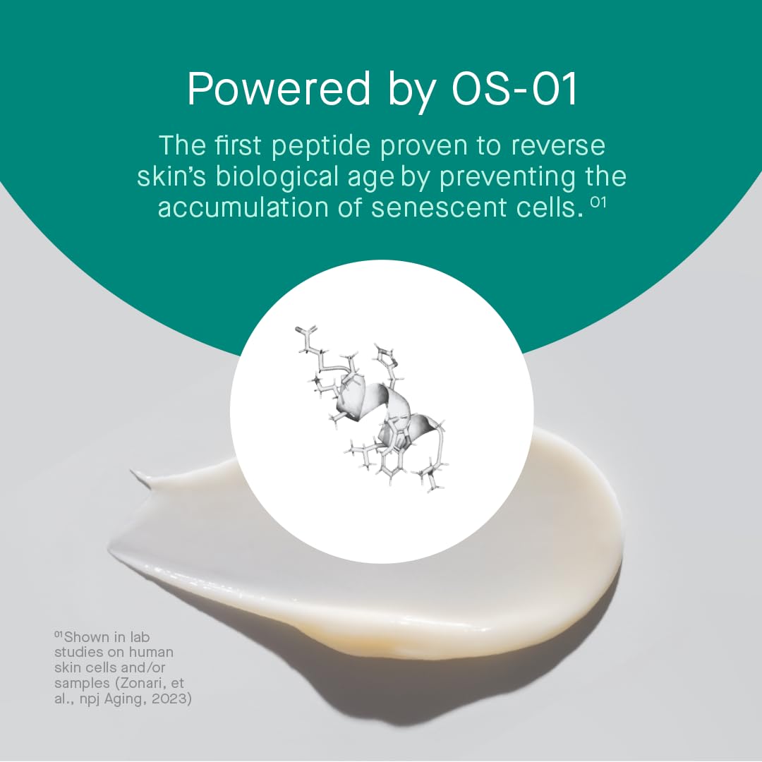 oneskin BODY OS-01 cream texture swirl highlights the hydrating formula.