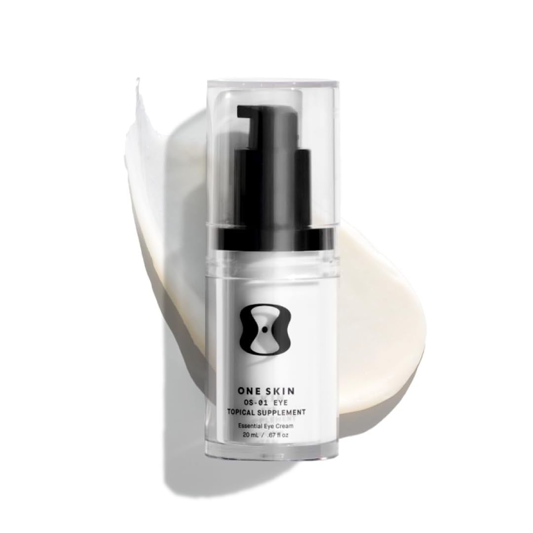 oneskin EYE OS-01 bottle highlighting fragrance-free formula for sensitive skin.