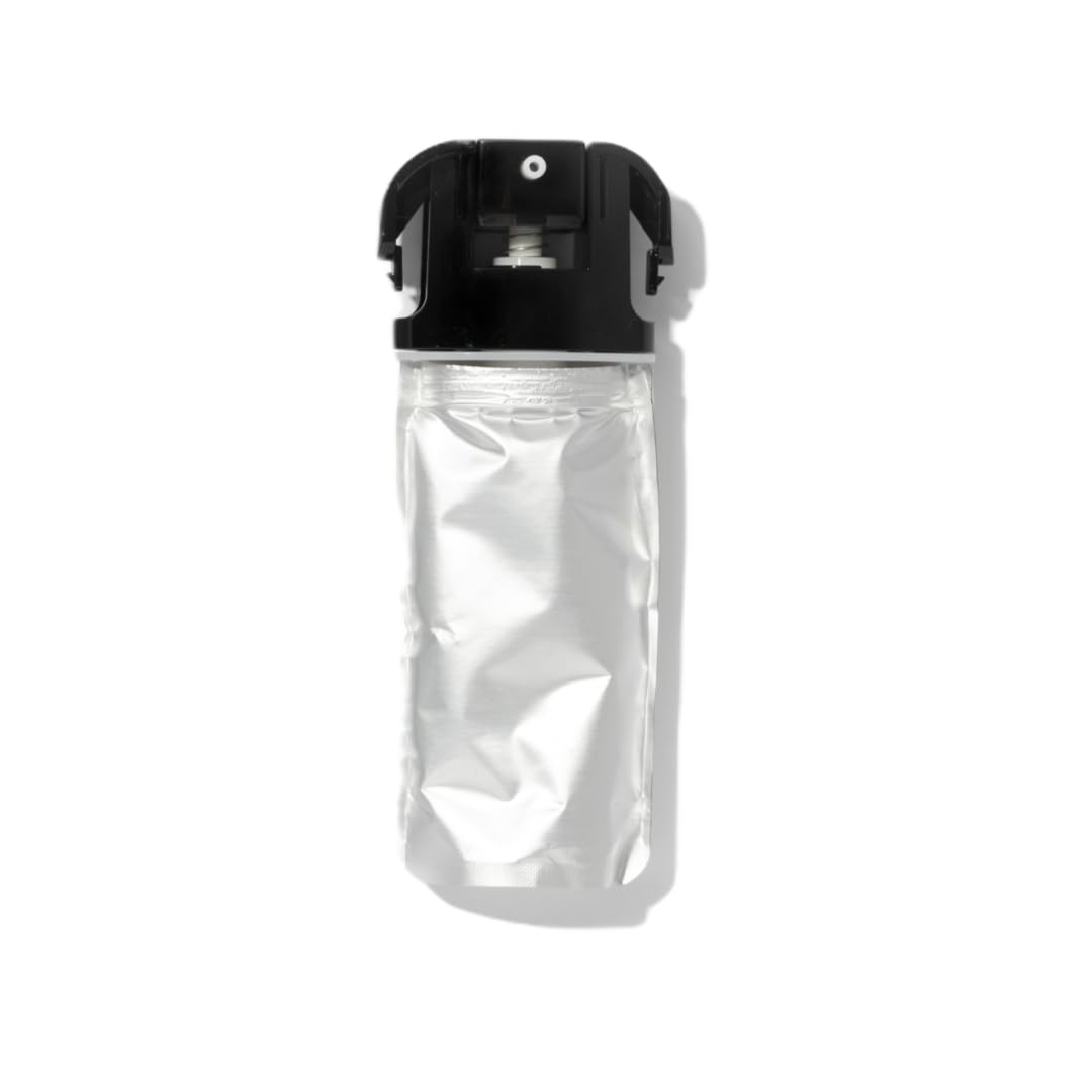 OneSkin OS-01 Face refill pump shown with compatible bottle for eco-friendly refills.