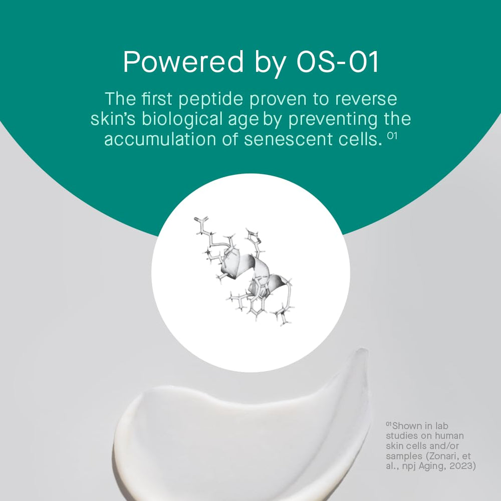 OneSkin OS-01 Face application on the face for smooth, even tone.
