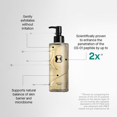 OneSkin PREP gel-foam forming as you lather on damp skin