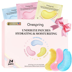 Parches para ojos de Onespring con cafeína para despertar la mirada