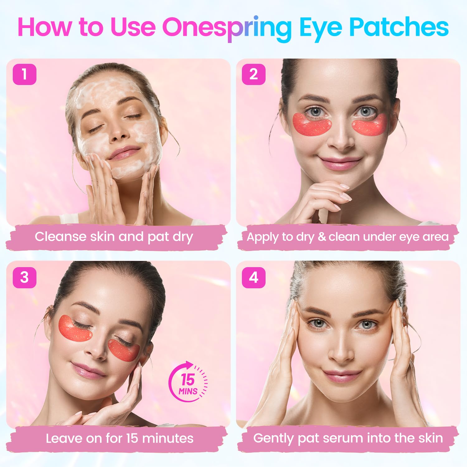 Onespring parche ojos con colágeno, contorno más firme percibido.
