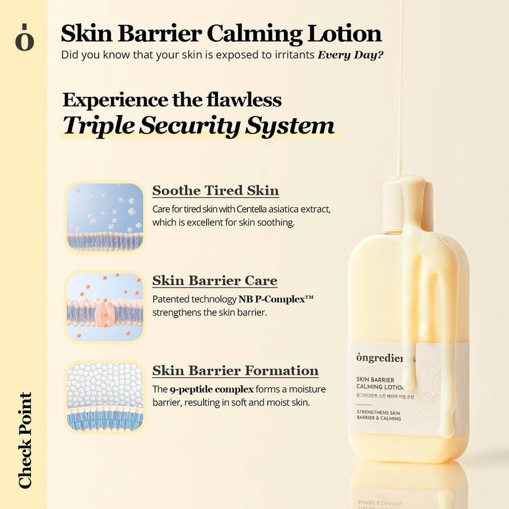 ONGREDIENTS Skin Barrier Calming Lotion: textura de absorción rápida para piel sensible.