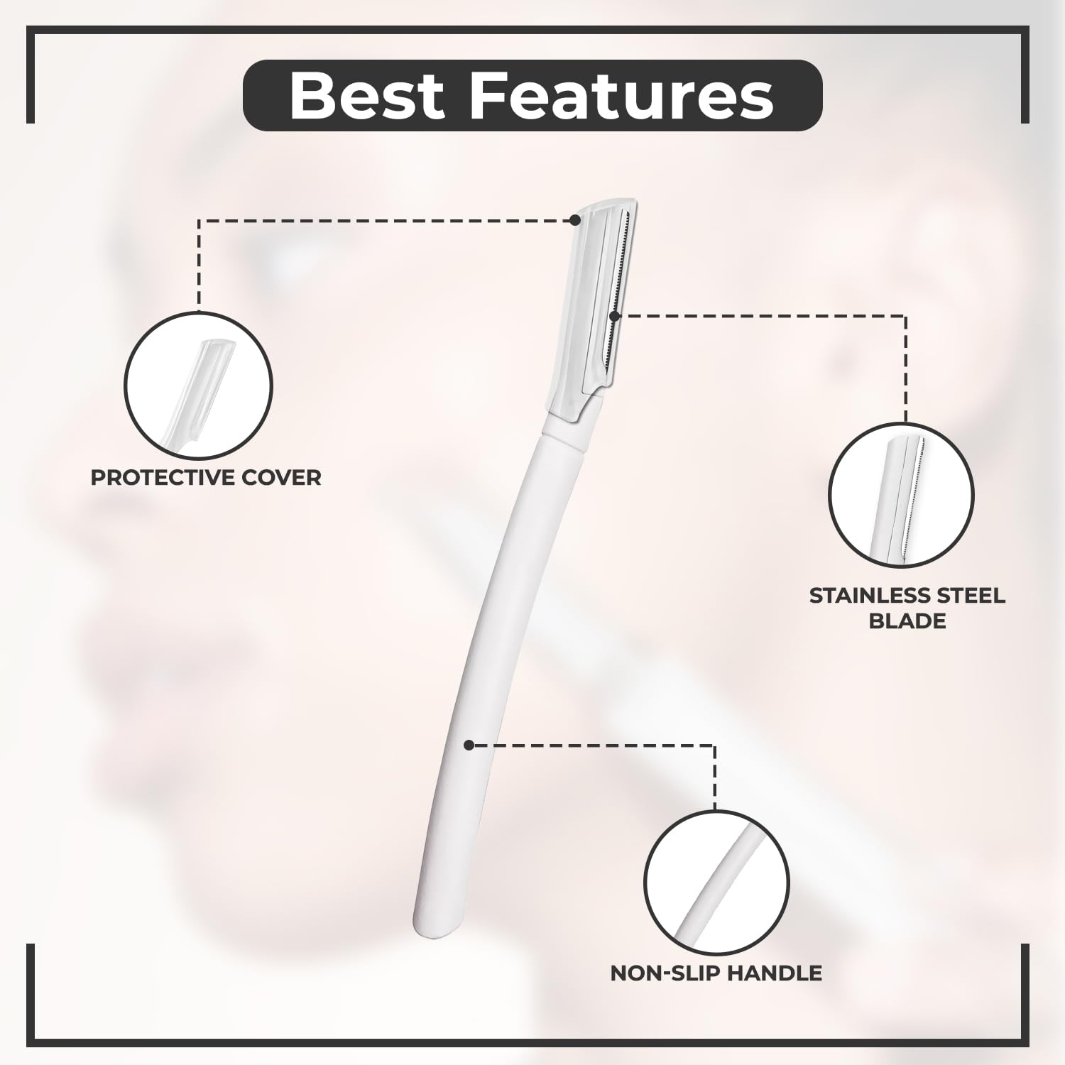Ongle Visage Precision Razor used as a multi-use tool for brows and fuzz.