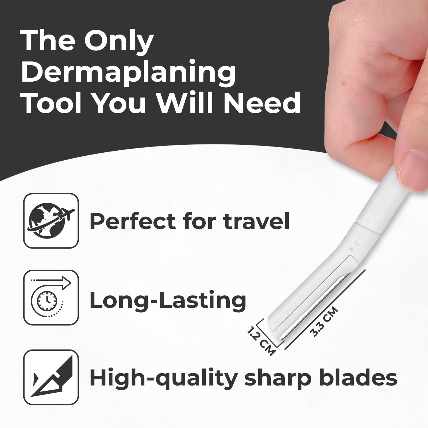 Packaging shows a three-count pack for convenient daily grooming.