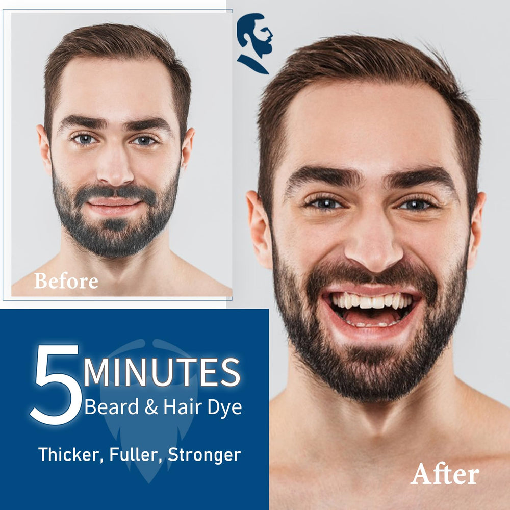 Onilyua beard dye shampoo packaging box highlighting 3-in-1 beard care