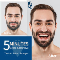 Onilyua beard dye shampoo packaging box highlighting 3-in-1 beard care