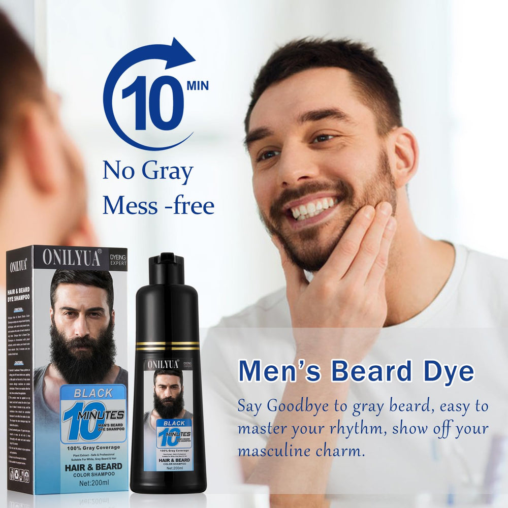 Onilyua beard dye shampoo waterproof-smudge-proof ensures color stays visible during rain or sweat.