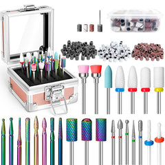 Onism nail drill bits set in pink case with precision tips for smooth removal.