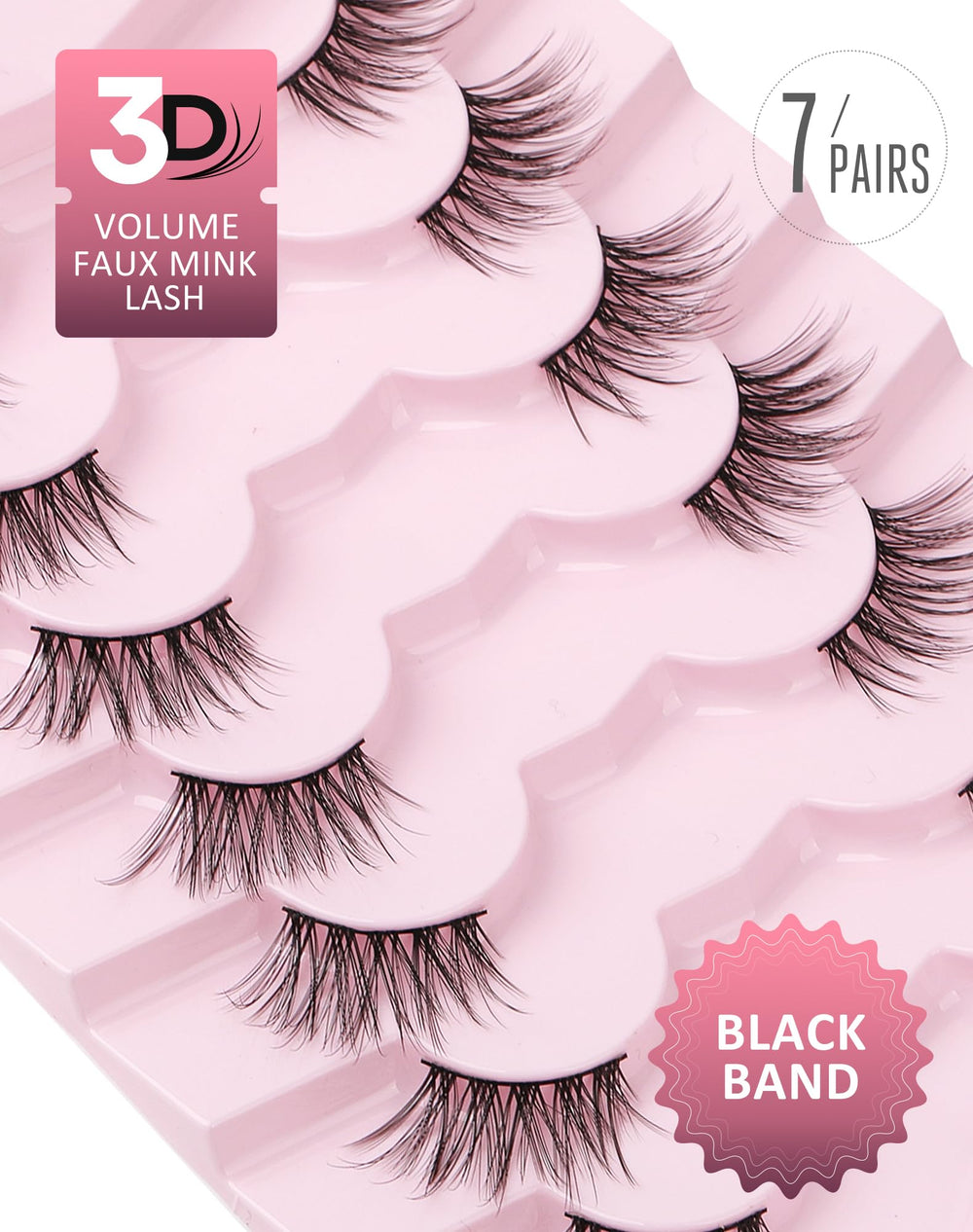Onlyall 3/4 wispy lashes emphasize corners for a natural lift.
