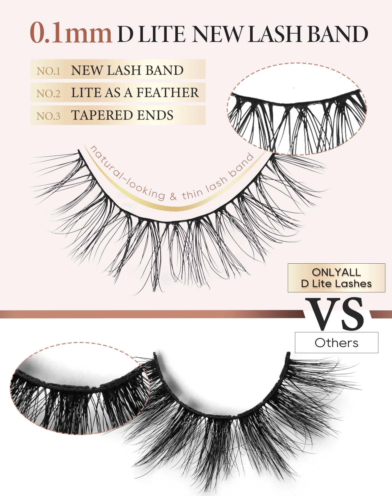 Onlyall 3D faux mink eyelashes add subtle depth and dimension