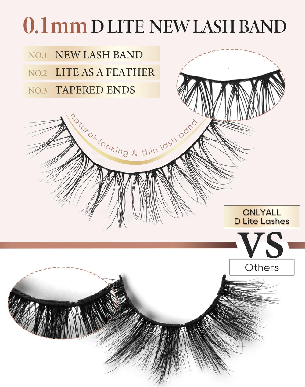 Onlyall 3D faux mink eyelashes add subtle depth and dimension