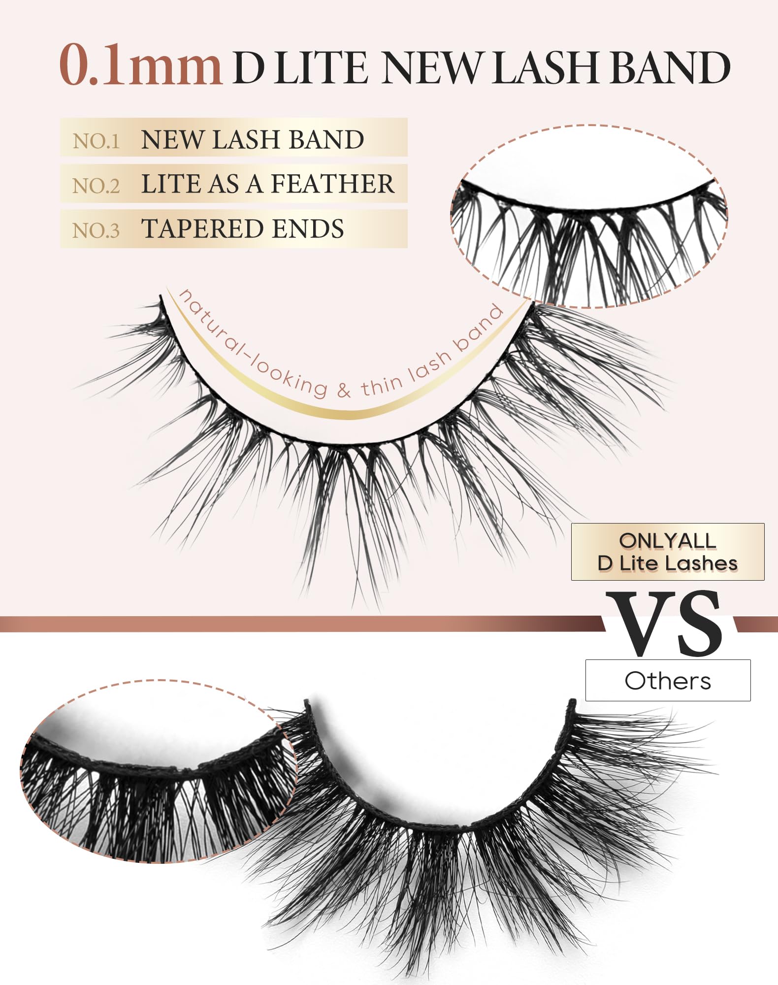 Onlyall cat eye lashes close-up indicating easy application for quick fit