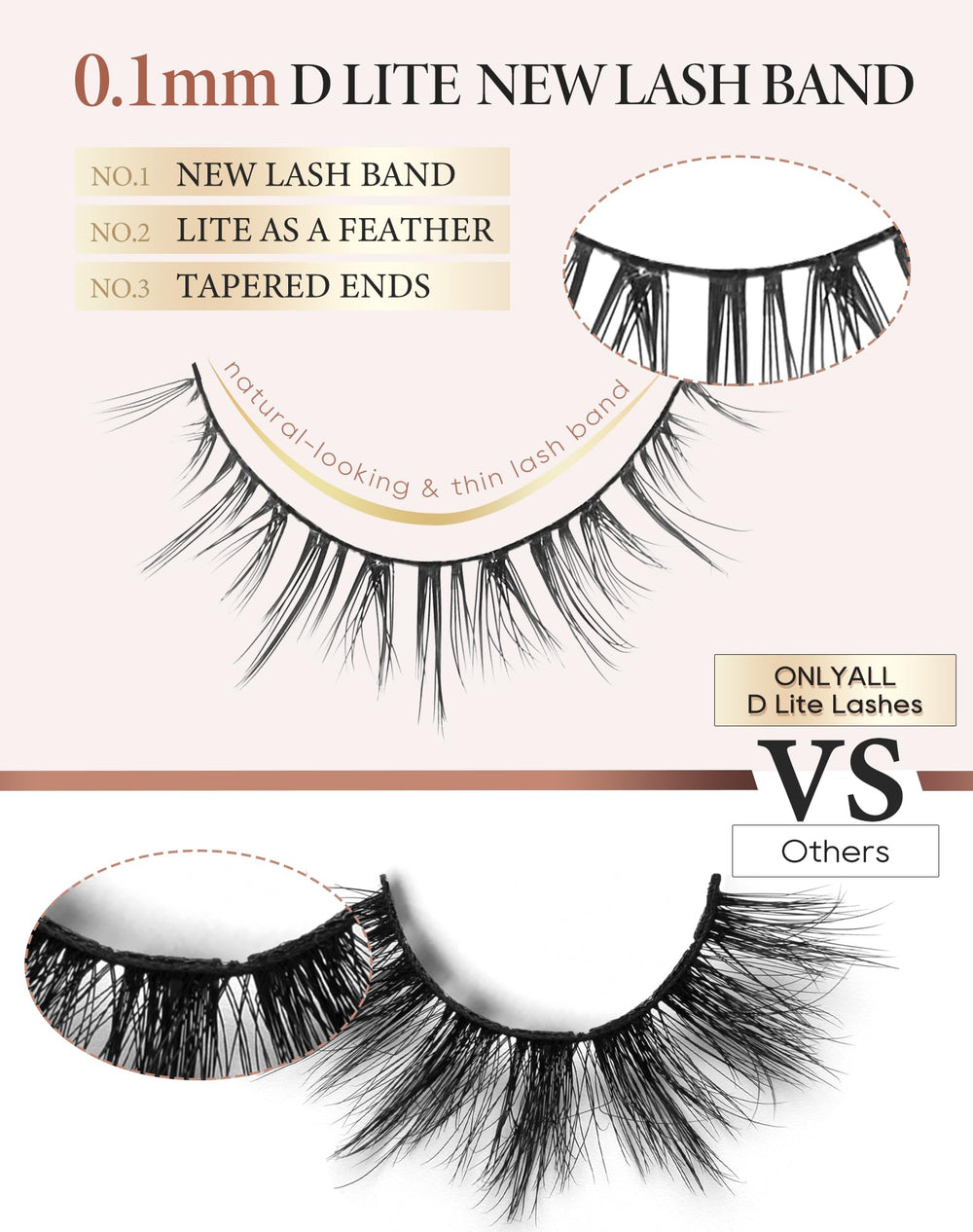 Onlyall easy-application lashes quick to apply and reusable