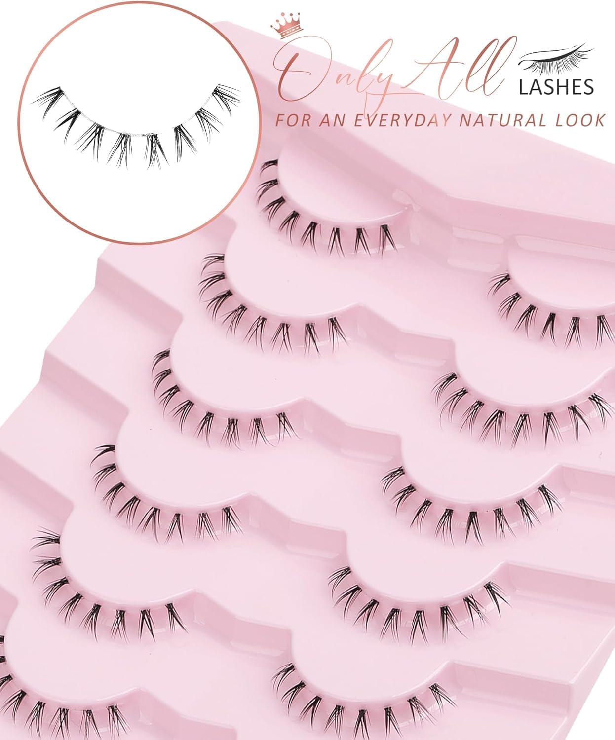 Onlyall lashes for everyday occasions and weddings add subtle drama.