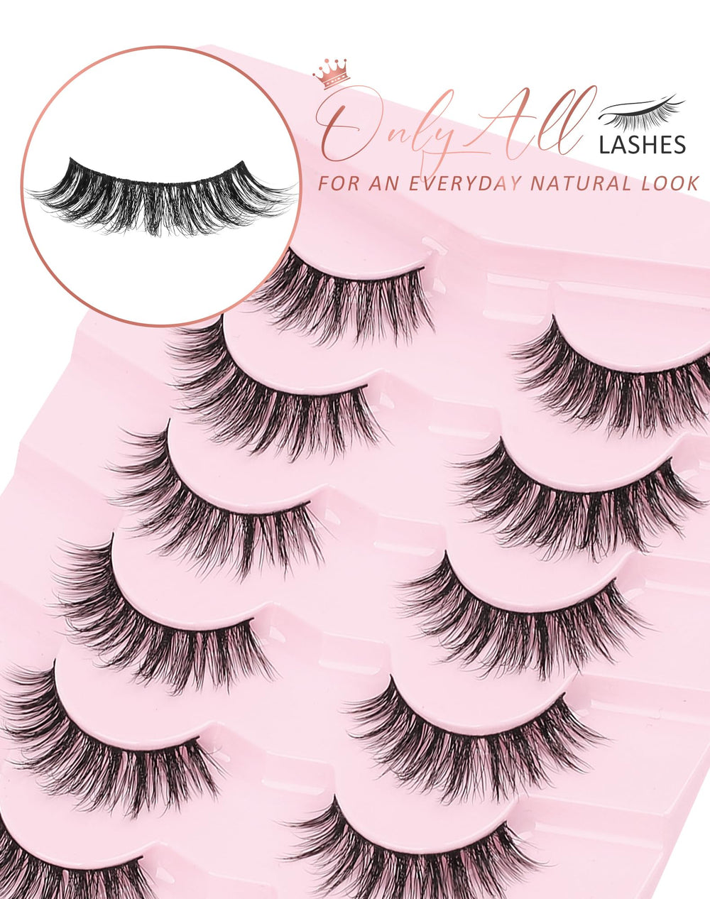 Onlyall eye-shape compatible lashes fit almond, round, hooded eyes.