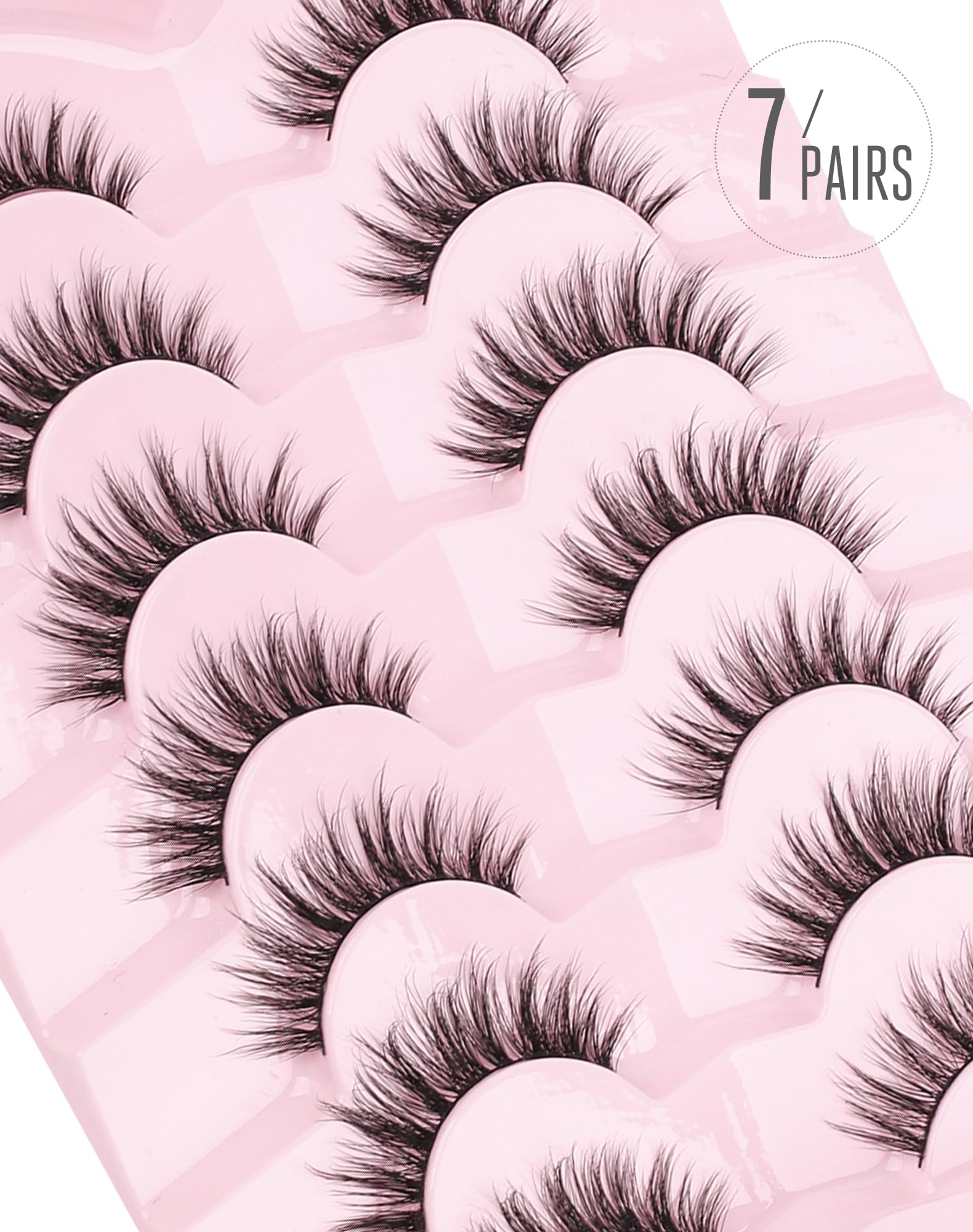 Onlyall flared natural eyelashes add gentle definition for flattering eyes.