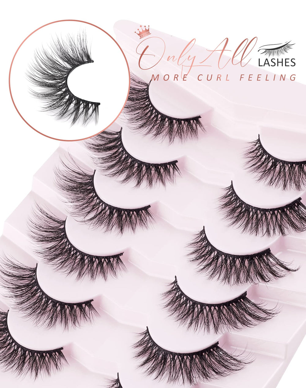 Onlyall fluffy mink lashes deliver soft, natural volume.