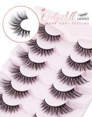 Onlyall fluffy mink lashes deliver soft, natural volume.