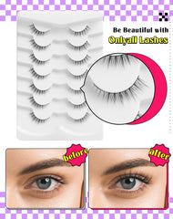 Onlyall HF50 Short Lashes applied on eyelid, easy application