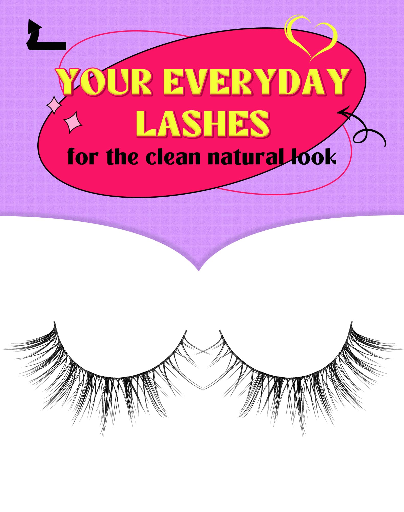 Onlyall HF50 Short Lashes daily wear, quick glam boost