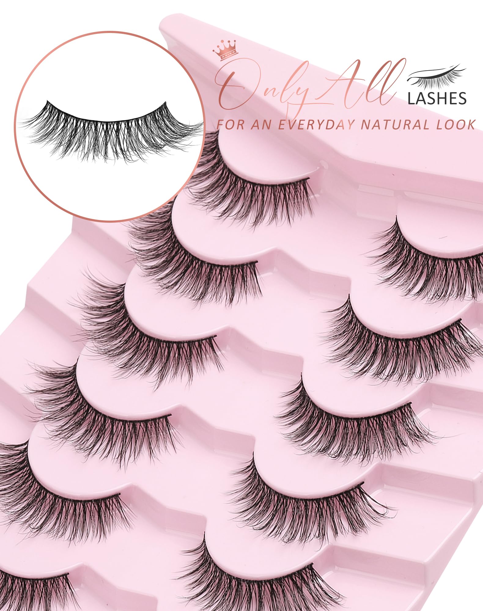 Onlyall Natural Lashes Featherweight fiber feels light and comfy all day.