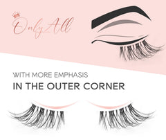 Onlyall Natural Lashes on almond-shaped eyes demonstrate flexible, secure fit.
