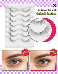 Onlyall Natural Lashes lightweight feel strip delivering featherweight comfort.