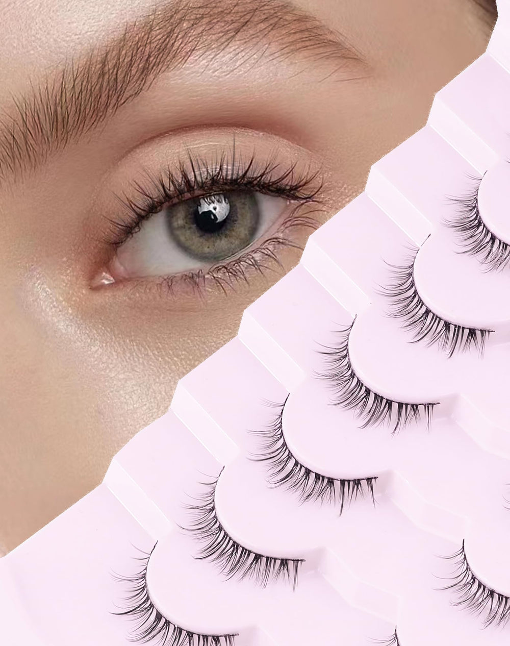 Onlyall natural lashes wispy close-up for everyday elegance