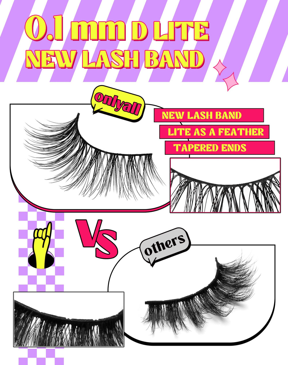 Onlyall soft fluffy lashes provide a delicate flutter for any occasion.