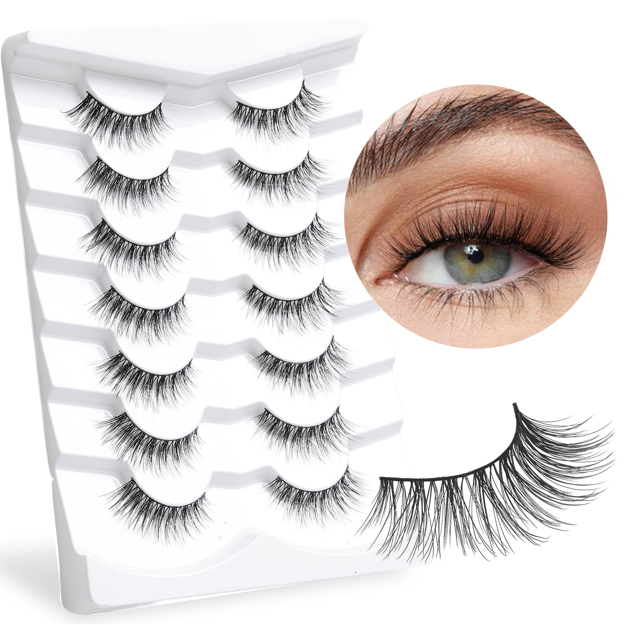 Onlyall wispy 13mm lashes create a natural daily look with featherlike lightness.
