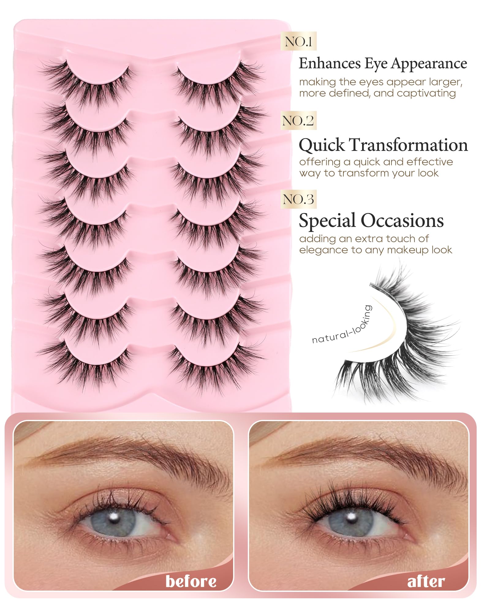 Onlyall wispy volume lashes add soft fullness for a natural look