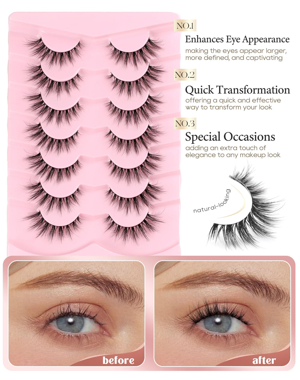 Onlyall wispy volume lashes add soft fullness for a natural look
