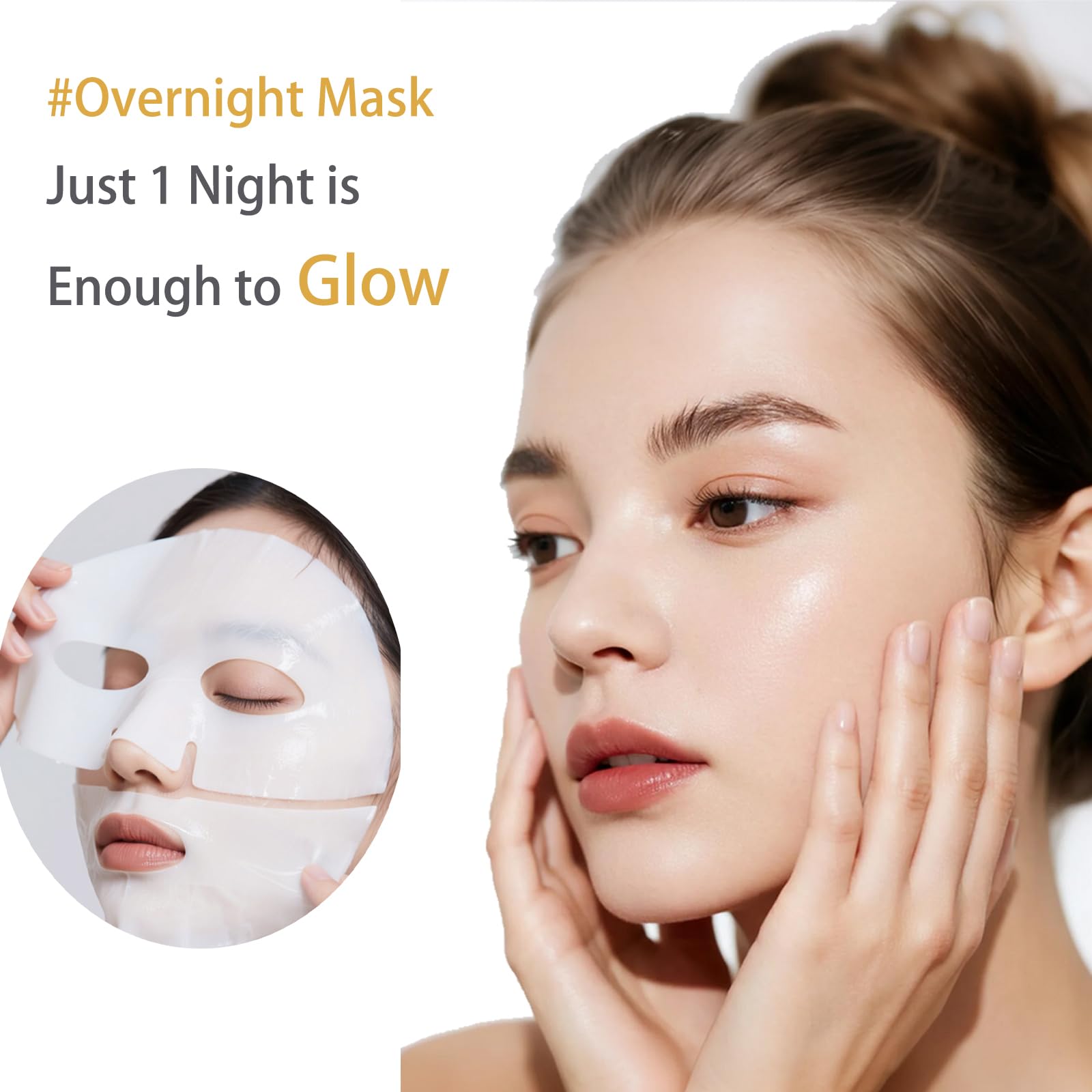 ONMYLOVIN pack5 mascarillas nocturnas, hidratación y elasticidad.