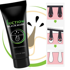 Mask drying on skin shows purifying action of activated charcoal.