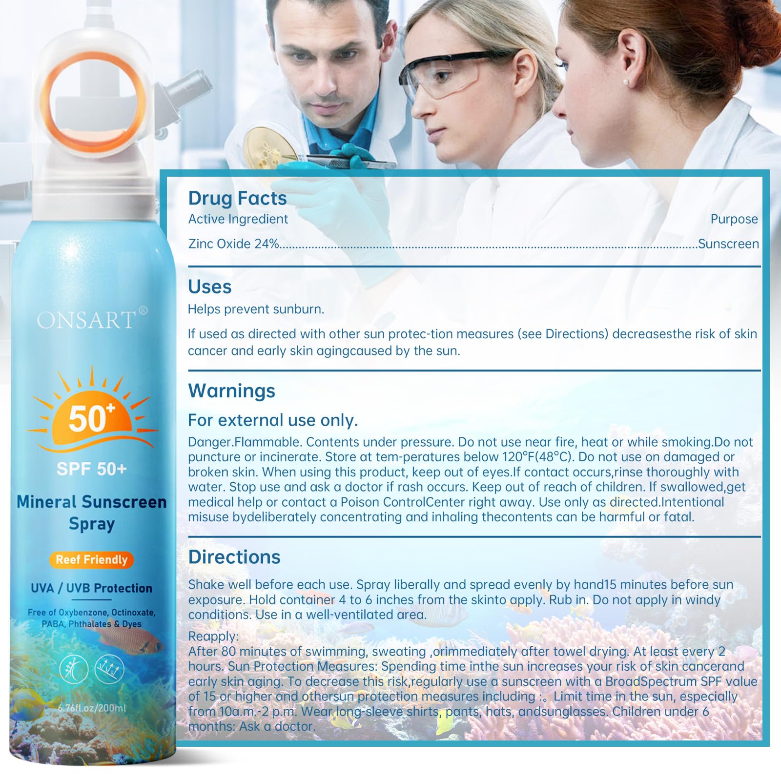 ONSART nano-scale mist delivers quick, even application.