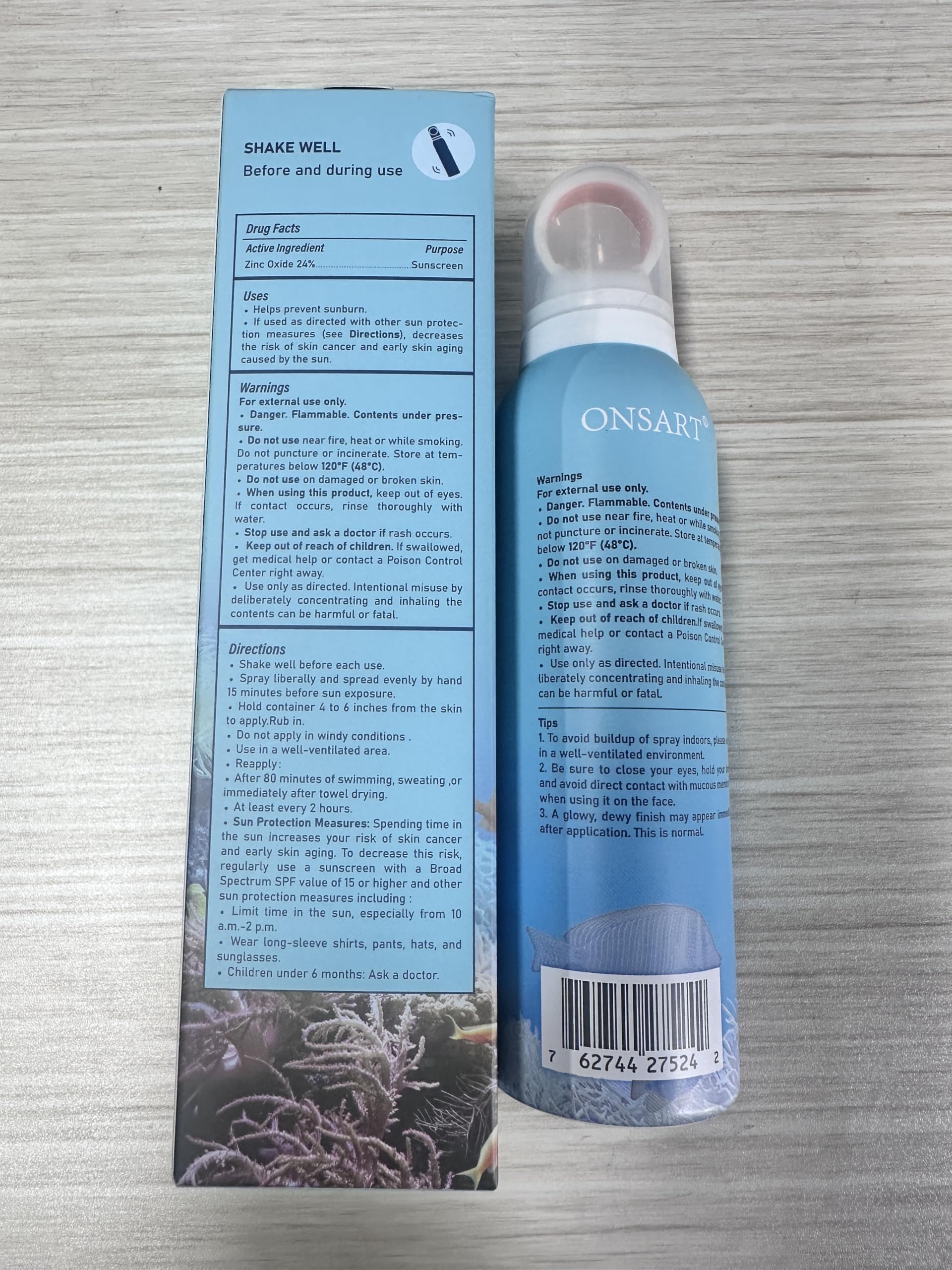 ONSART reef-friendly formula helps protect marine life.