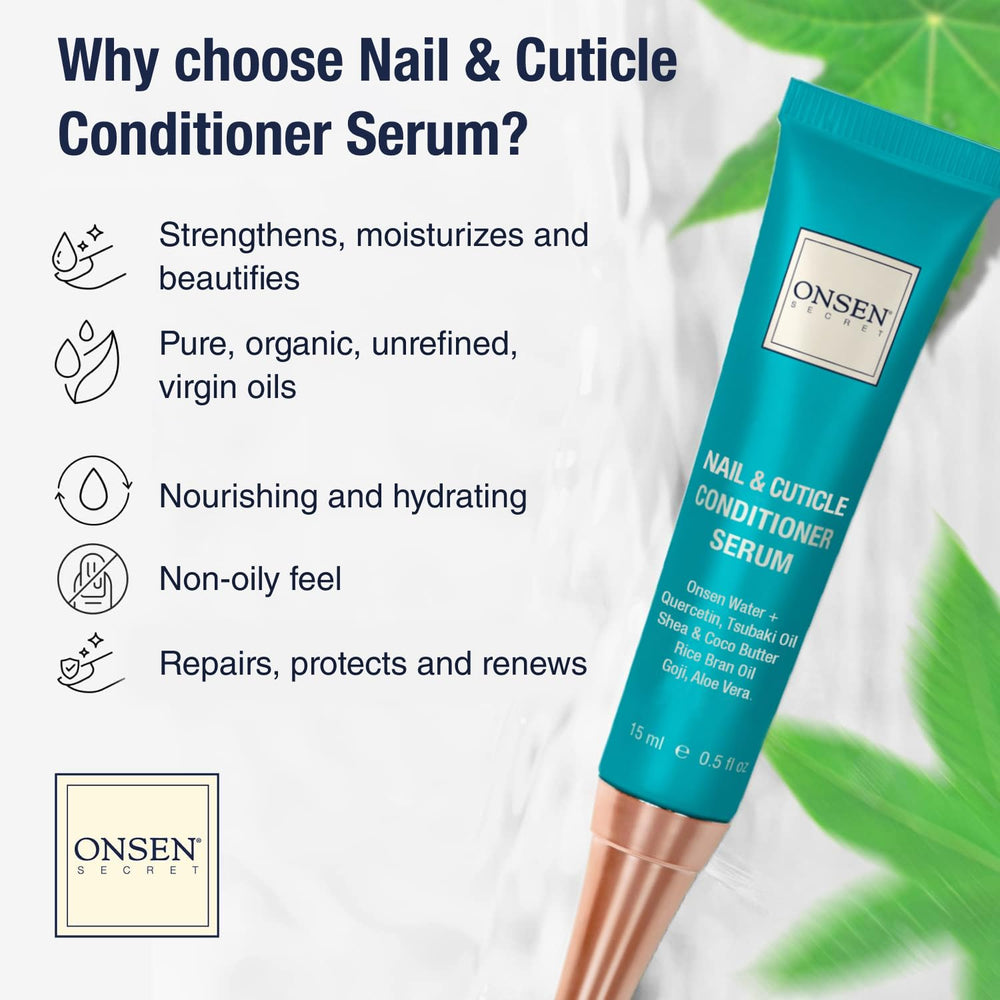 Aceite de cutículas Onsen Secret 10ml humectante y suave para uñas