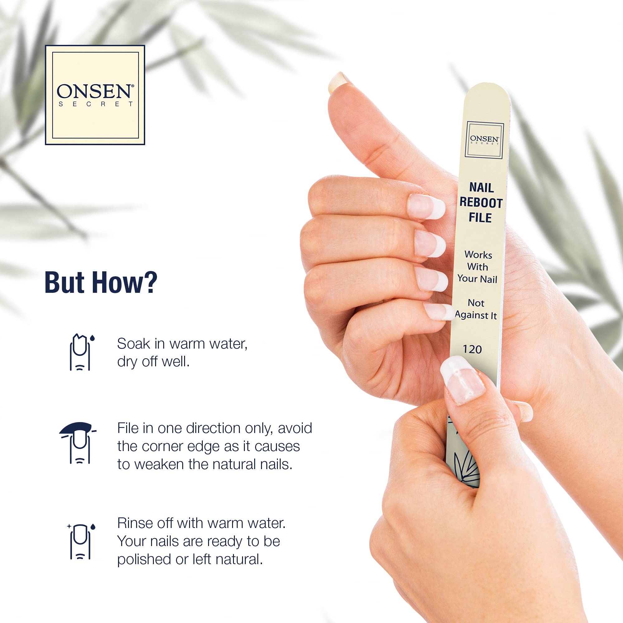Onsen Secret disposable emery boards in eco pack for hygiene