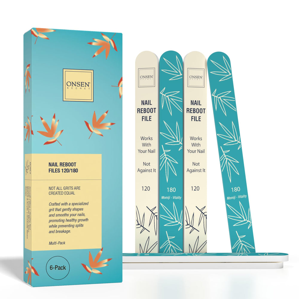 Onsen Secret six-pack nail files packshot for professional manicure at home