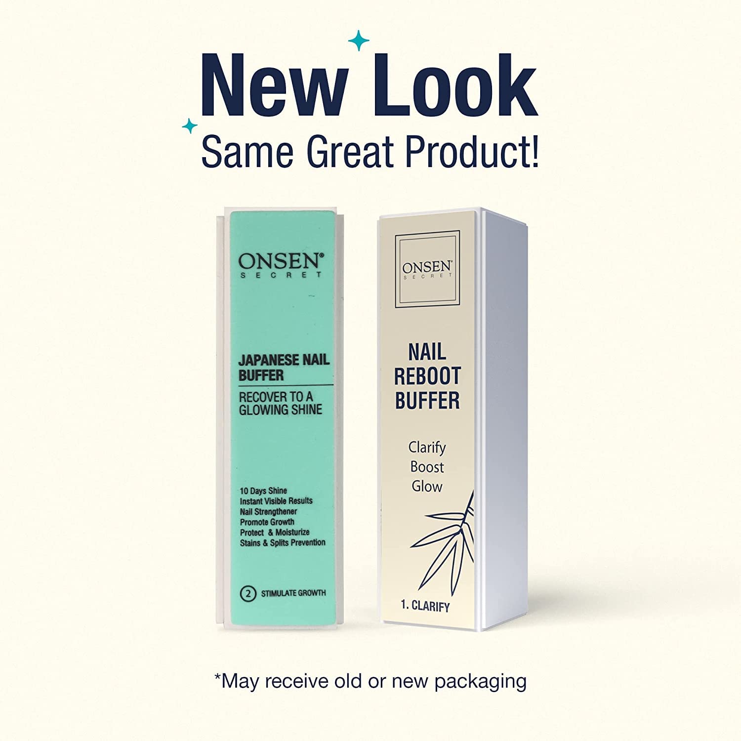 Onsen Secret buffer block dryness relief focuses moisture retention for stronger nails.