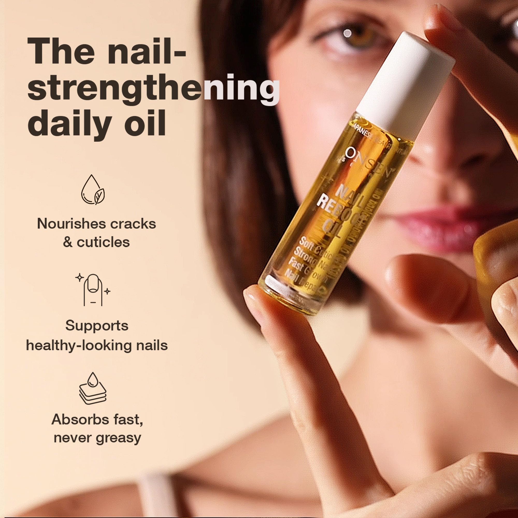 Apliador suave para aceite reparador de uñas y cutículas Onsen Secret.