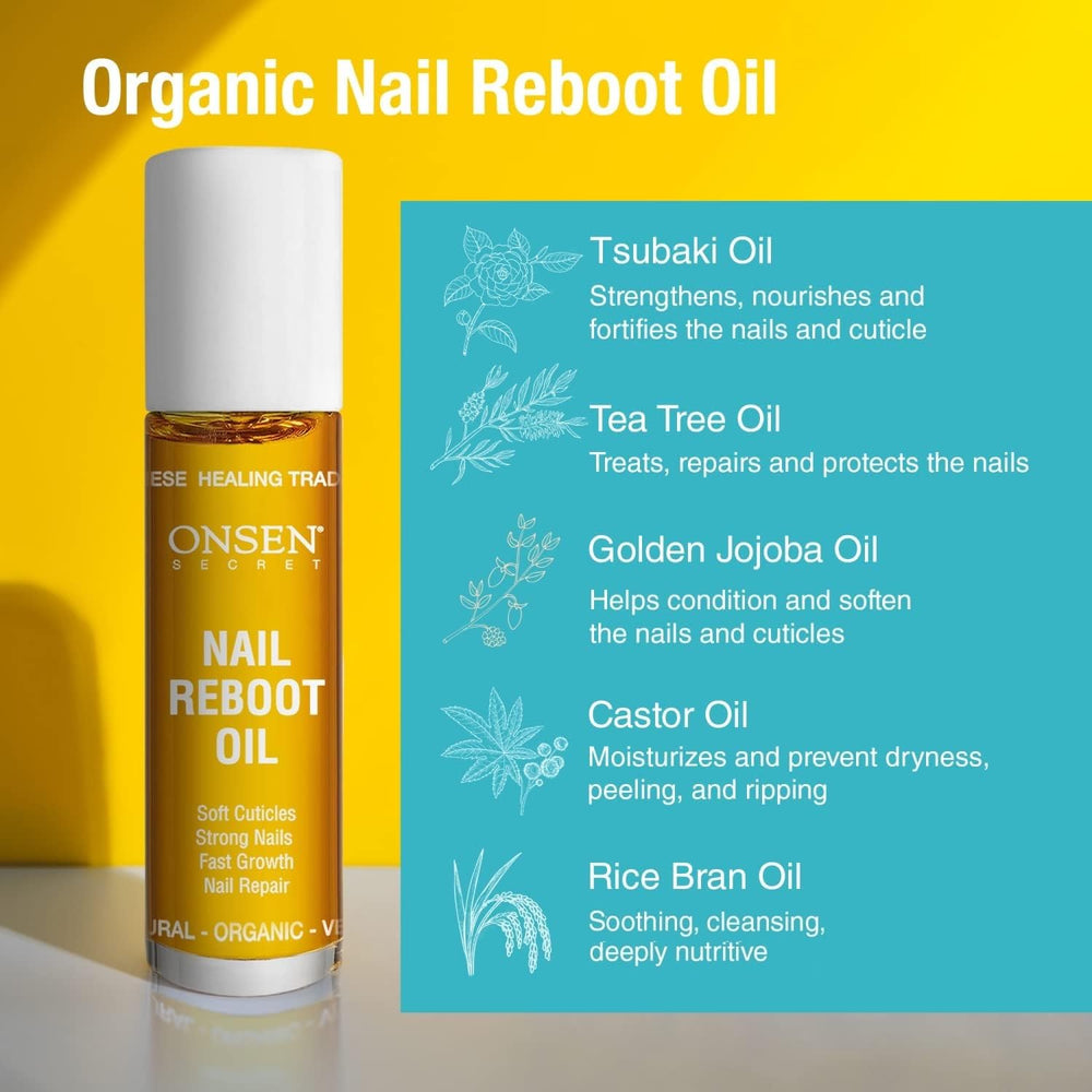 Ingredientes tsuaki y árbol de té en Onsen Secret para uñas
